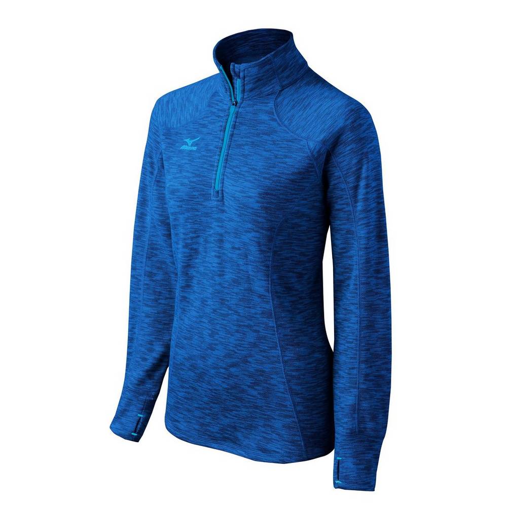 Mizuno Flex 1/2 Zip - Bayan Gömlek - Kırmızı Kraliyet Mavisi Türkiye (IROUNX-928)